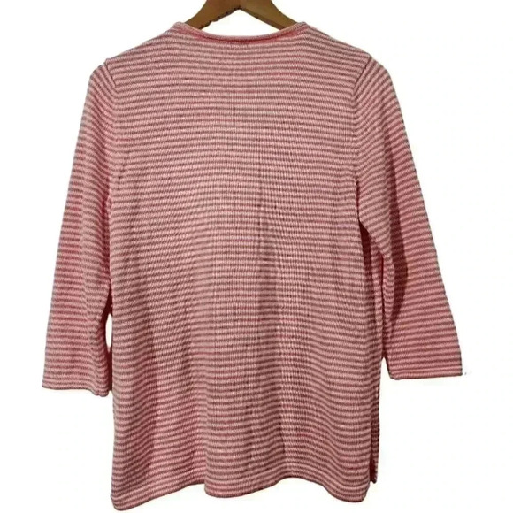 Talbots Linen Blend V Neck 3/4 Sleeve Women's Sweater M - Picture 2 of 9